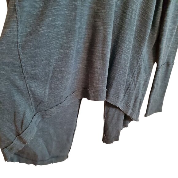 We the Free People Blue Teal Color Turtle Neck Split Back Distressed Sweater S - Picture 7 of 13